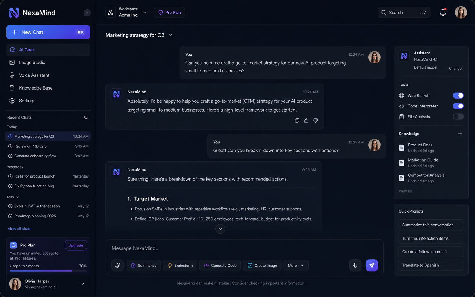 AI Customer Support Chatbot — Screenshot