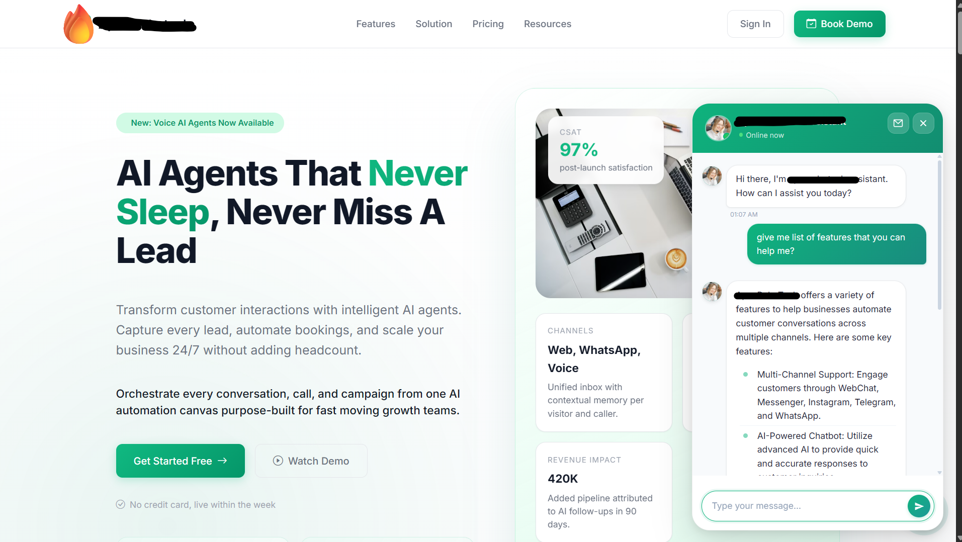 AI Customer Support Chatbot — Screenshot