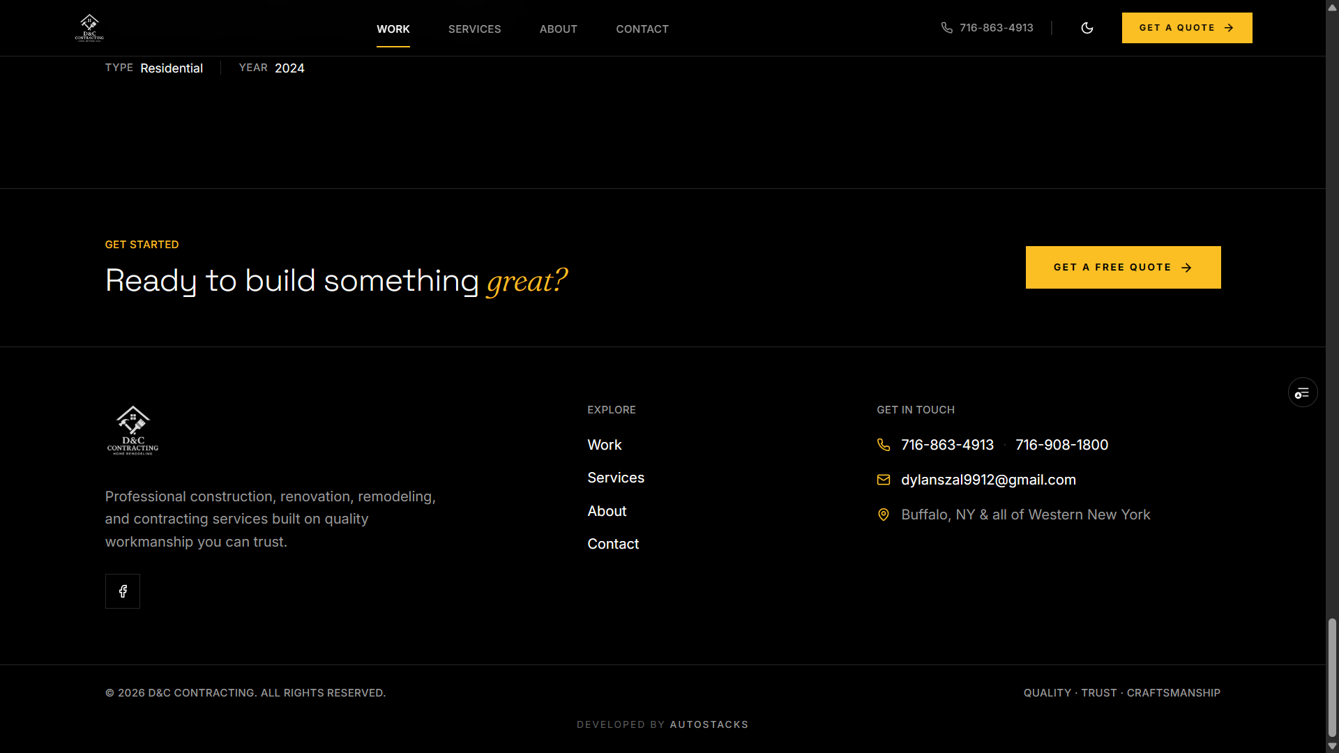 D&C Constructing — Screenshot