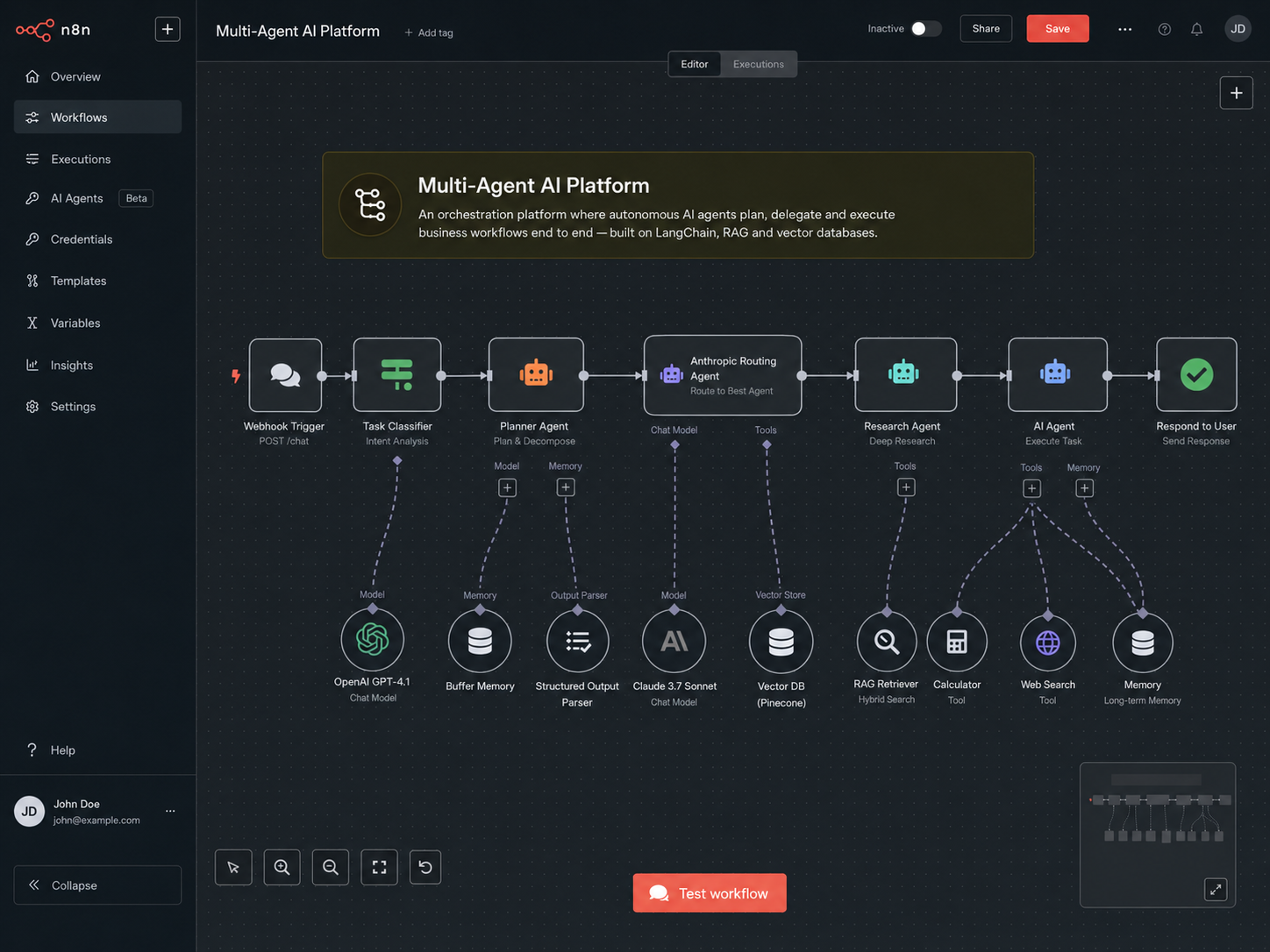 Multi-Agent AI Platform — Screenshot